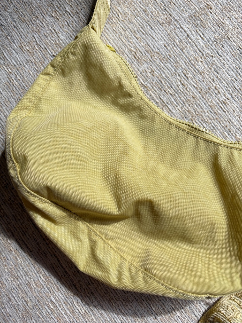 BAGGU Butter Yellow Small Crescent Crossbody Bag - Picture 2 of 3